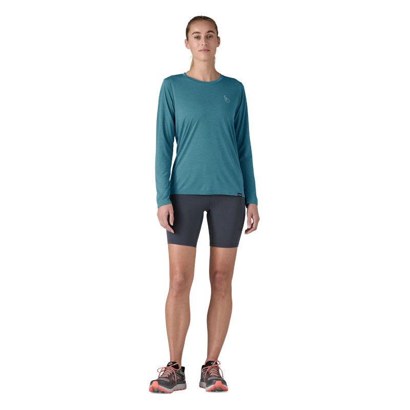 Dámské funkční tričko Patagonia LONG-SLEEVED CAPILENE COOL DAILY GRAPHIC SHIRT  - petrolejová