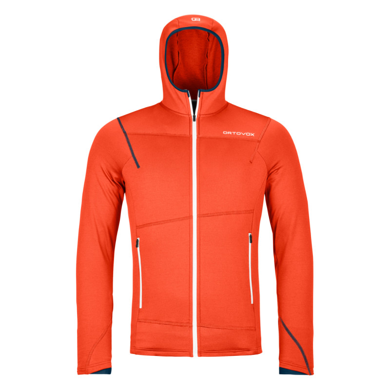 Pánská mikina Ortovox FLEECE LIGHT HOODY  - oranžová