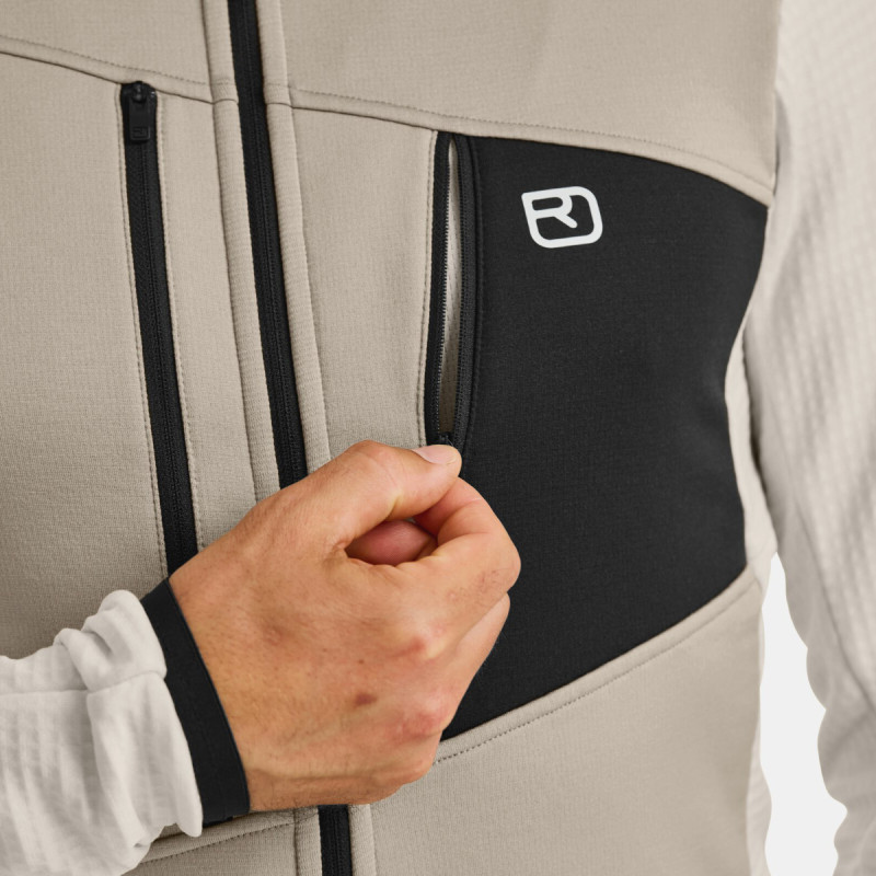 Pánska mikina Ortovox FLEECE GRID HOODY  - svetlo modrá