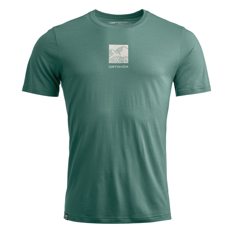 Pánske funkčné tričko Ortovox 120 COOL TEC ABSTRACT TS  - zelená