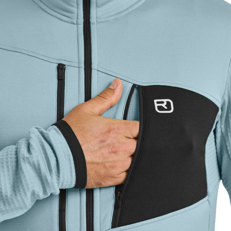 Pánska mikina Ortovox FLEECE GRID JACKET  - khaki