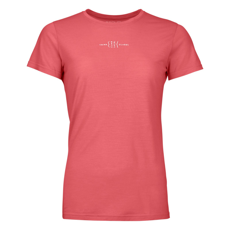 Dámske funkčné tričko Ortovox 150 COOL CLIMB LOCAL TS  - tmavo ružová