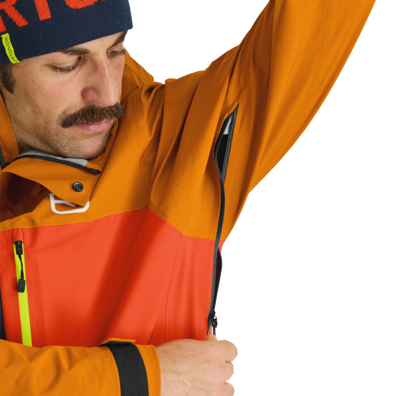 Pánska bunda Ortovox 3L RAVINE SHELL JACKET  - oranžová