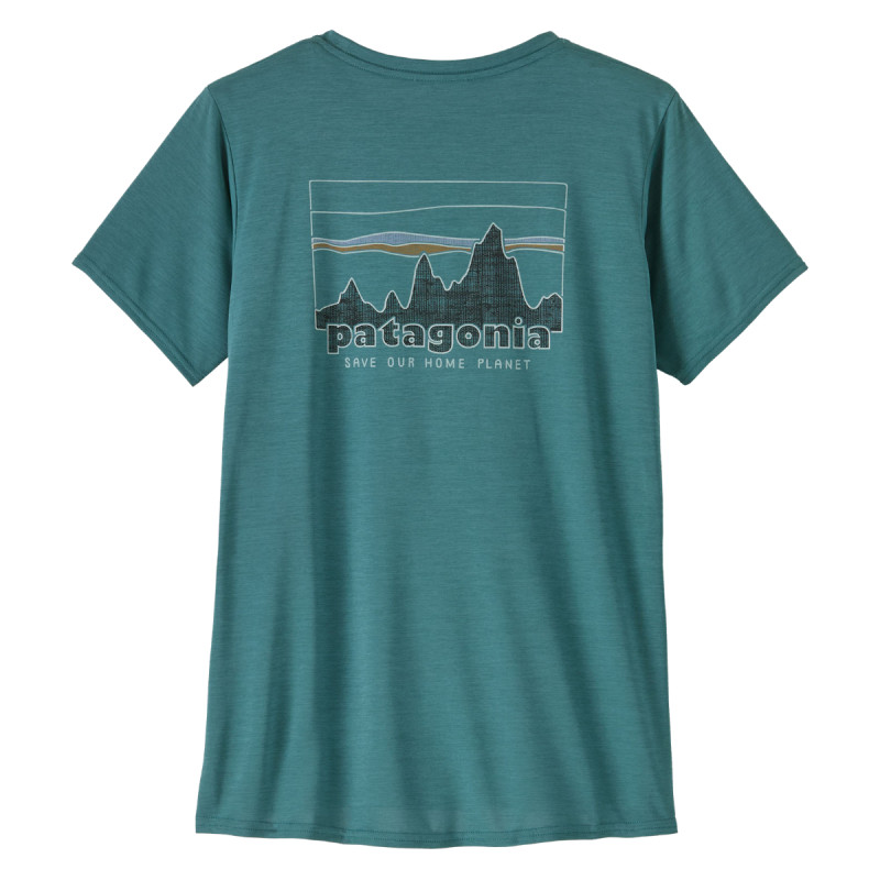 Dámské funkční tričko Patagonia CAPILENE COOL DAILY GRAPHIC SHIRT  - petrolejová