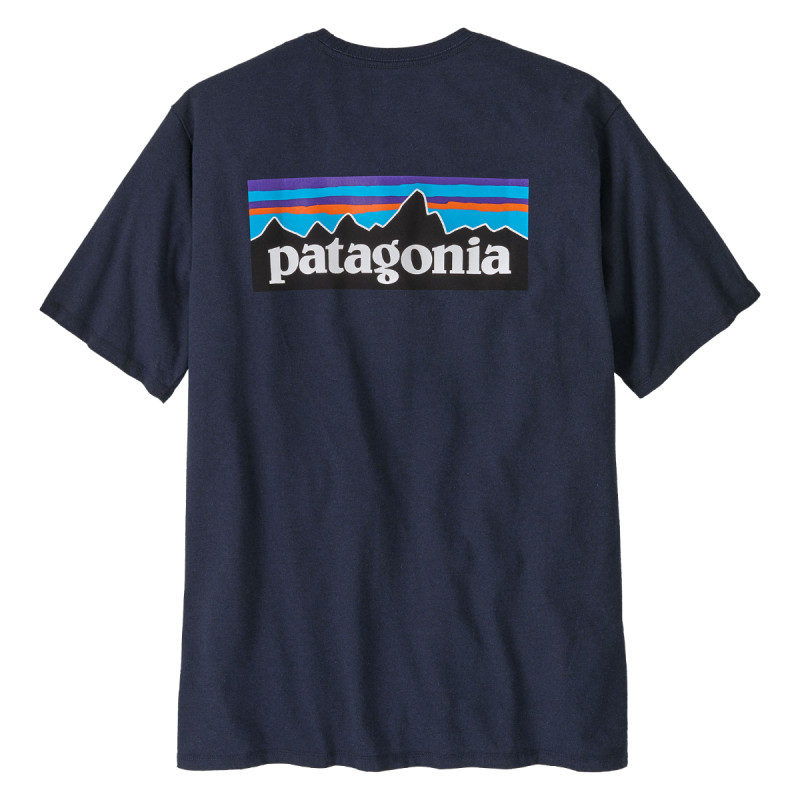 Pánske tričko Patagonia P-6 LOGO RESPONSIBILI-TEE  - tmavo modrá