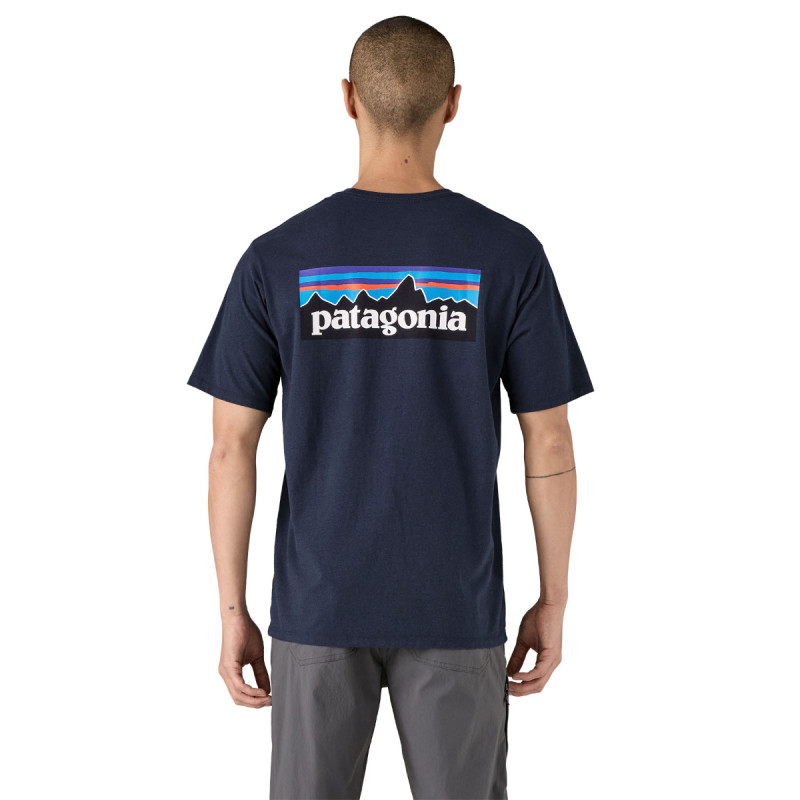 Pánske tričko Patagonia P-6 LOGO RESPONSIBILI-TEE  - tmavo modrá