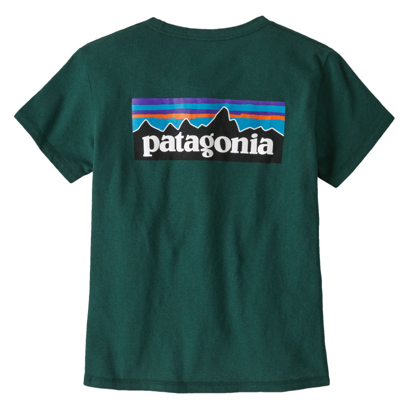 Dámske tričko Patagonia P-6 LOGO RESPONSIBILI-TEE  - tmavo zelená