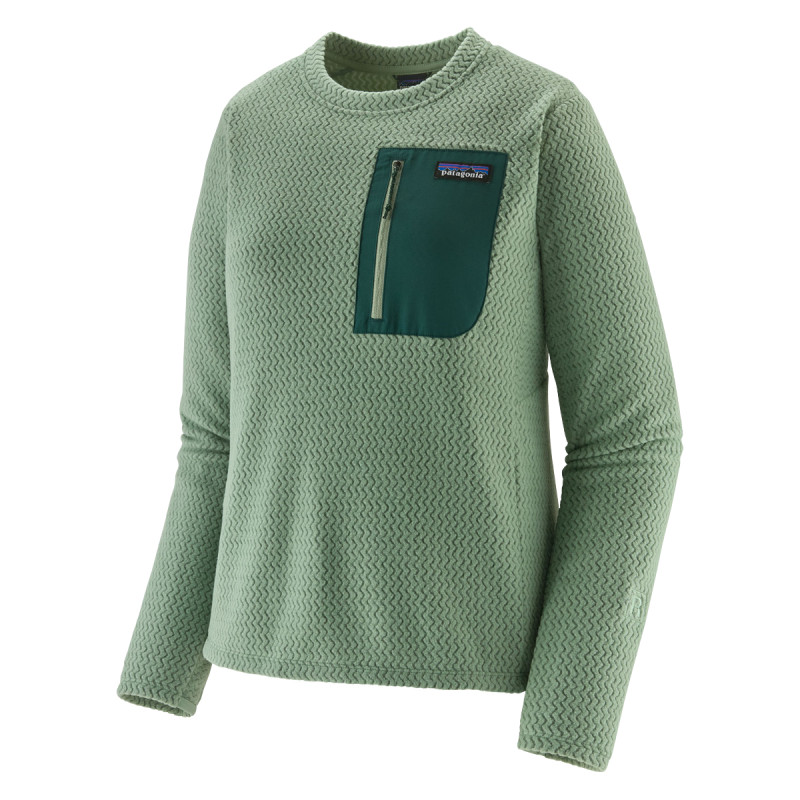 Dámska mikina Patagonia R1 AIR FLEECE CREWNECK  - svetlo zelená
