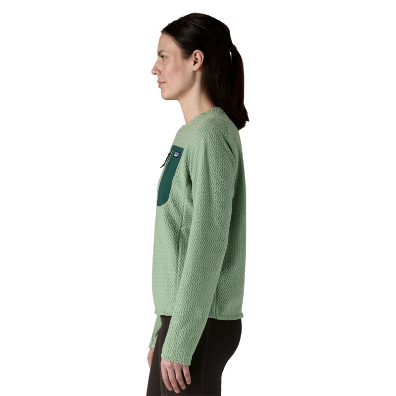 Dámska mikina Patagonia R1 AIR FLEECE CREWNECK  - svetlo zelená