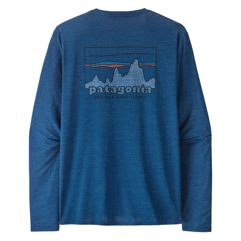 Pánske funkčné tričko Patagonia LONG-SLEEVED CAPILENE COOL DAILY GRAPHIC SHIRT  - tmavo modrá