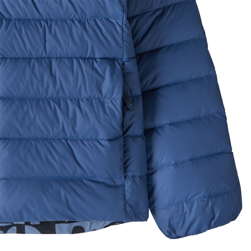 Detská bunda Patagonia REVERSIBLE DOWN SWEATER HOODY  - tmavo modrá