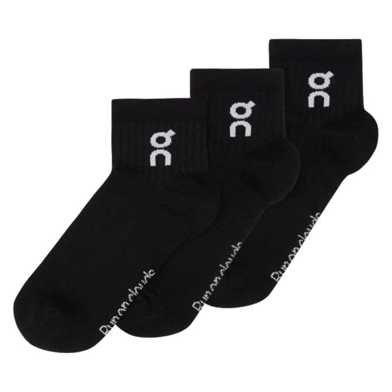 Ponožky On LOGO SOCK MID 3 PÁRY  - čierna