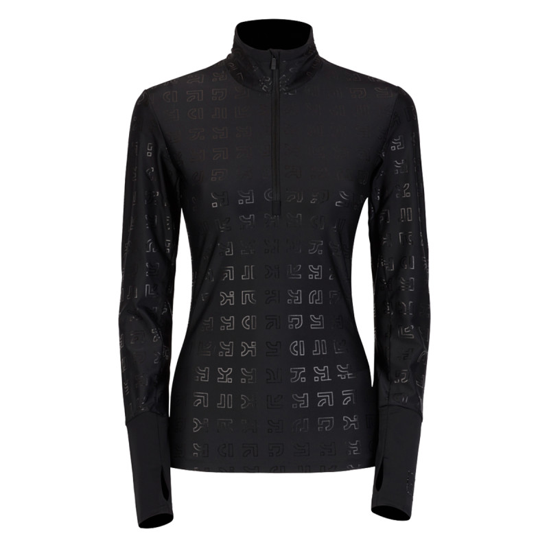 Dámska lyžiarská mikina OneMore 631 - TURTLENECK WITH HALF ZIP PRINTED  - čierna