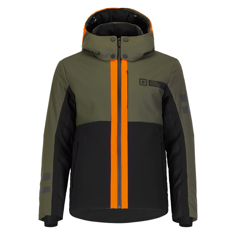 Pánska lyžiarská bunda OneMore 121 - LIGHT INSULATED SKI JACKET PRINTED  - khaki