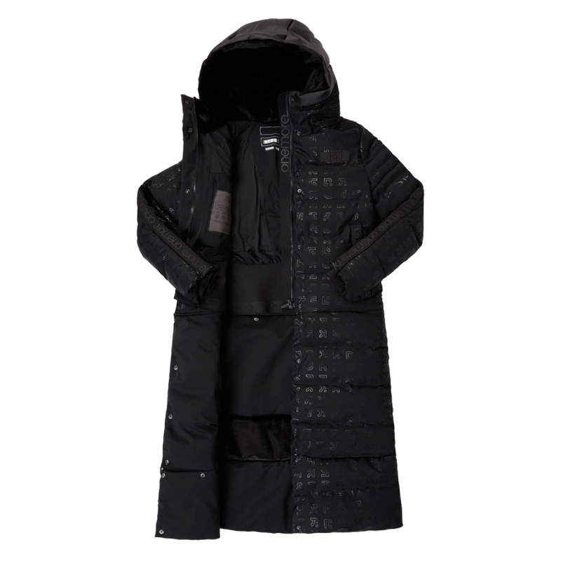 Dámsky lyžiarský kabát OneMore 211 - TRANSFORMABLE ECO DOWN PRINTED  - čierna