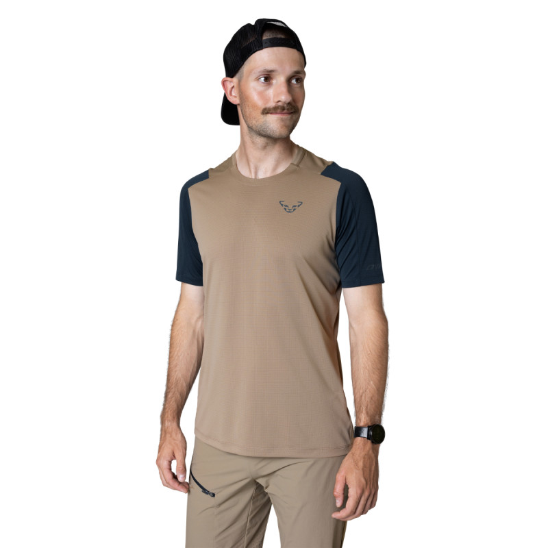 Pánské funkční tričko Dynafit TRANSALPER SHORT-SLEEVED  - světle hnědá