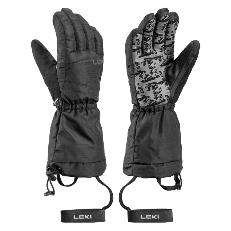 Detské lyžiarské rukavice Leki POW SWTCH ZERO  - čierna