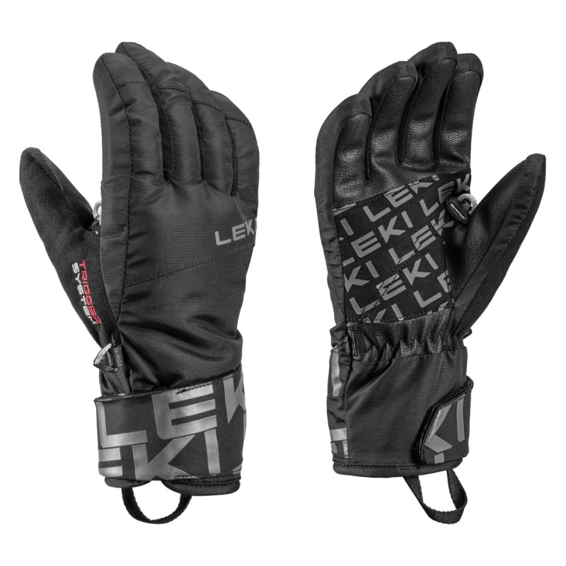 Detské lyžiarské rukavice Leki AIR SWTCH 3D JUNIOR  - čierna