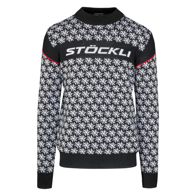 Pánsky sveter Stöckli SWISS MADE KNITTED PULLOVER SNOW  - čierna