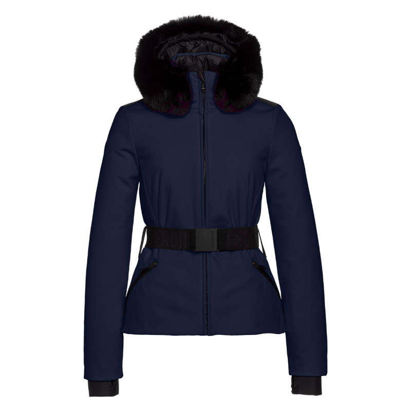 Dámska bunda Goldbergh HIDA FAUX BORDER  - tmavo modrá