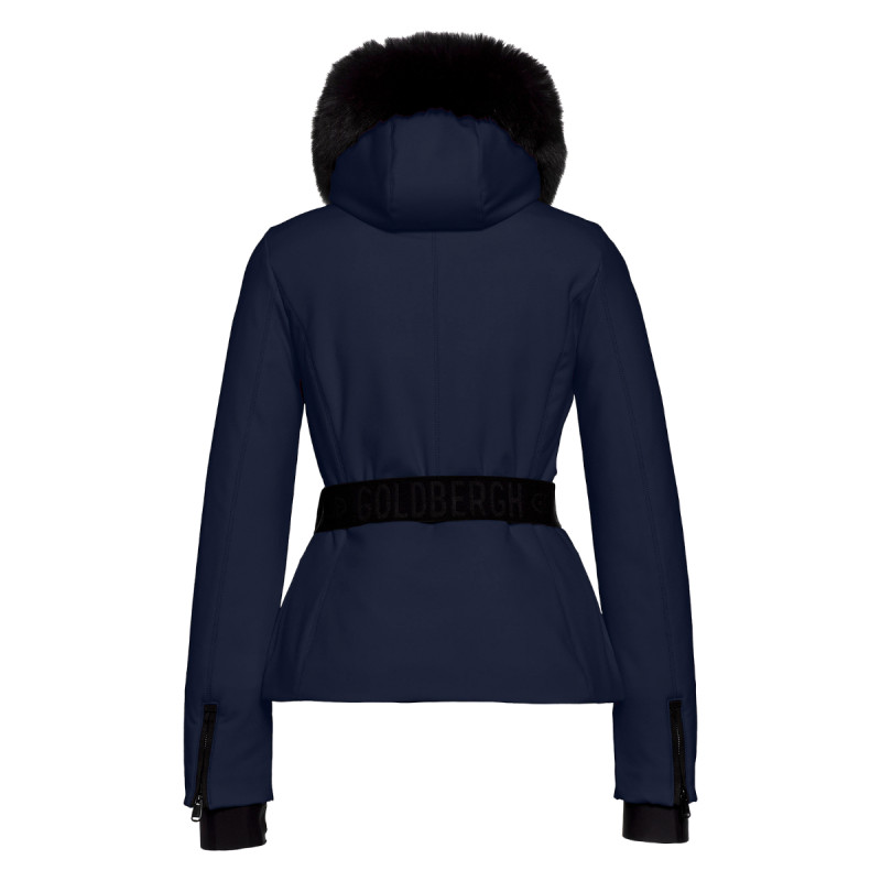 Dámska bunda Goldbergh HIDA FAUX BORDER  - tmavo modrá