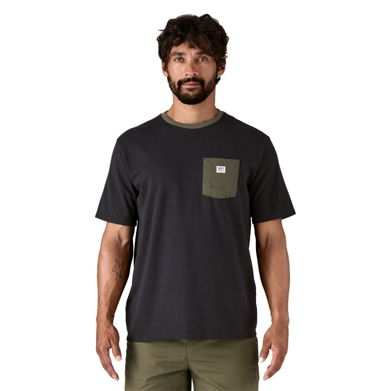 Pánske tričko Patagonia SHOP STICKER POCKET RESPONSIBILI-TEE  - čierna