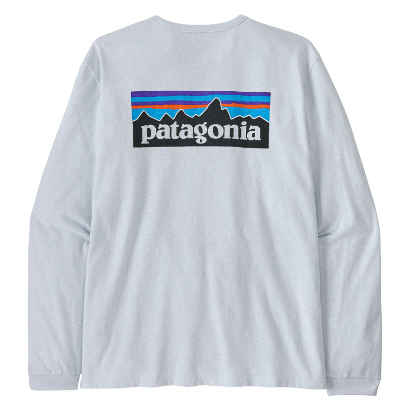 Dámske tričko Patagonia LONG-SLEEVED P-6 LOGO RESPONSIBILI-TEE  - biela