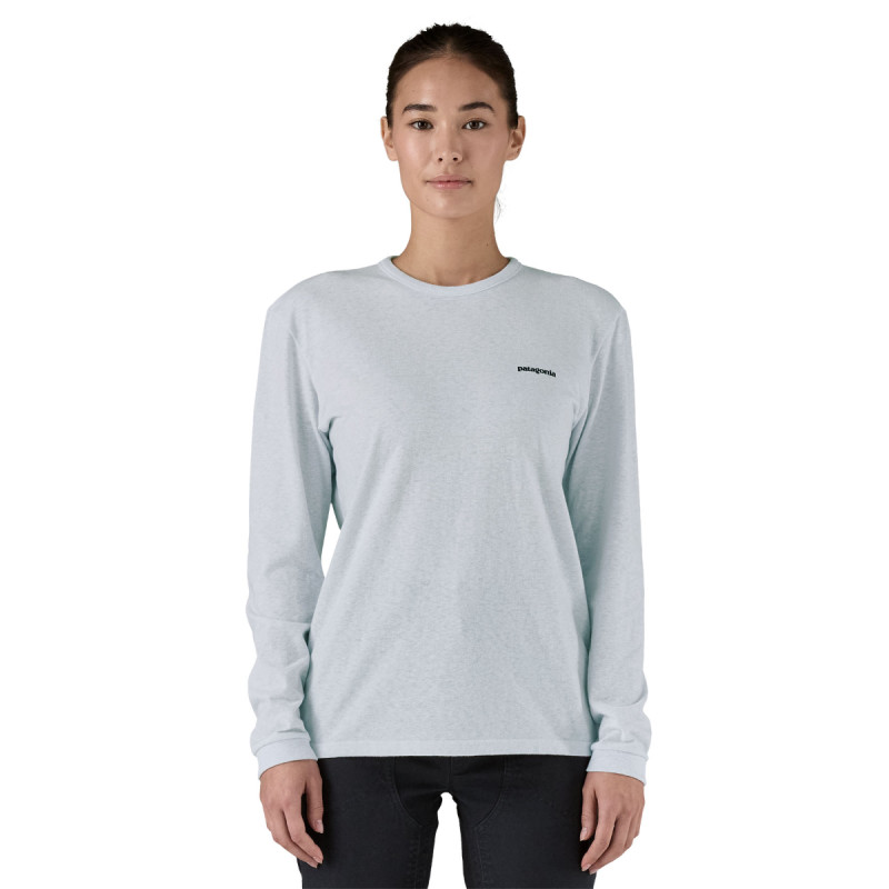 Dámske tričko Patagonia LONG-SLEEVED P-6 LOGO RESPONSIBILI-TEE  - biela