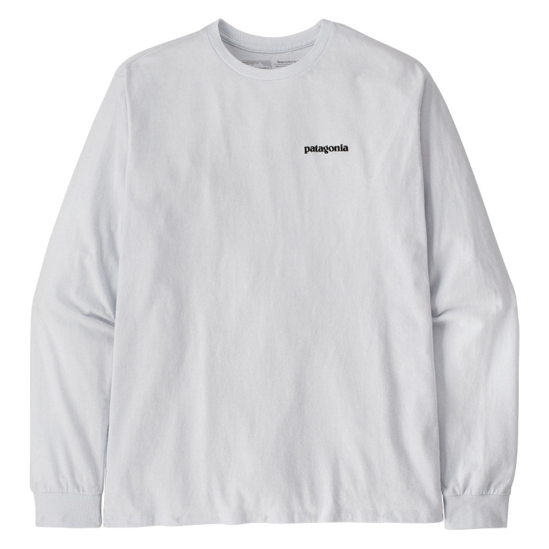 Pánske tričko Patagonia LONG-SLEEVED P-6 LOGO RESPONSIBILI-TEE  - biela