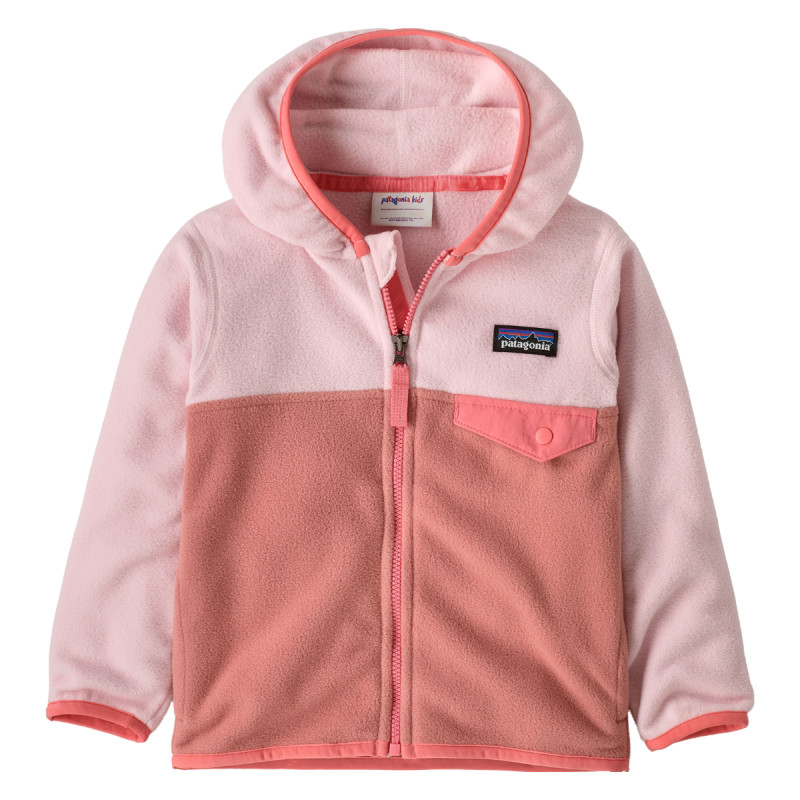 Dievčenská mikina Patagonia BABY MICRO D SNAP-T  - svetlo ružová
