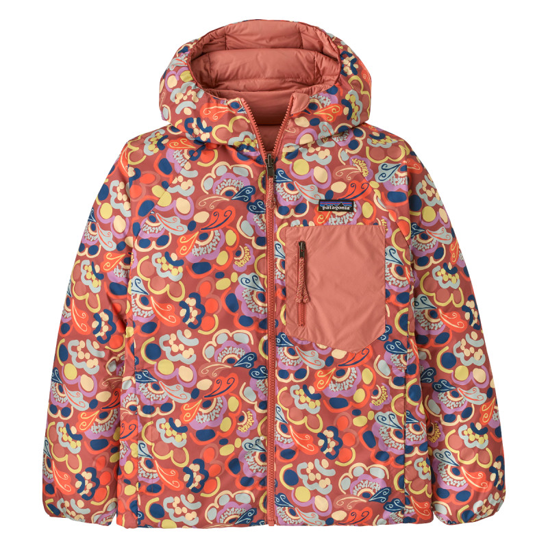 Dievčenská bunda Patagonia REVERSIBLE DOWN SWEATER HOODY  - svetlo ružová