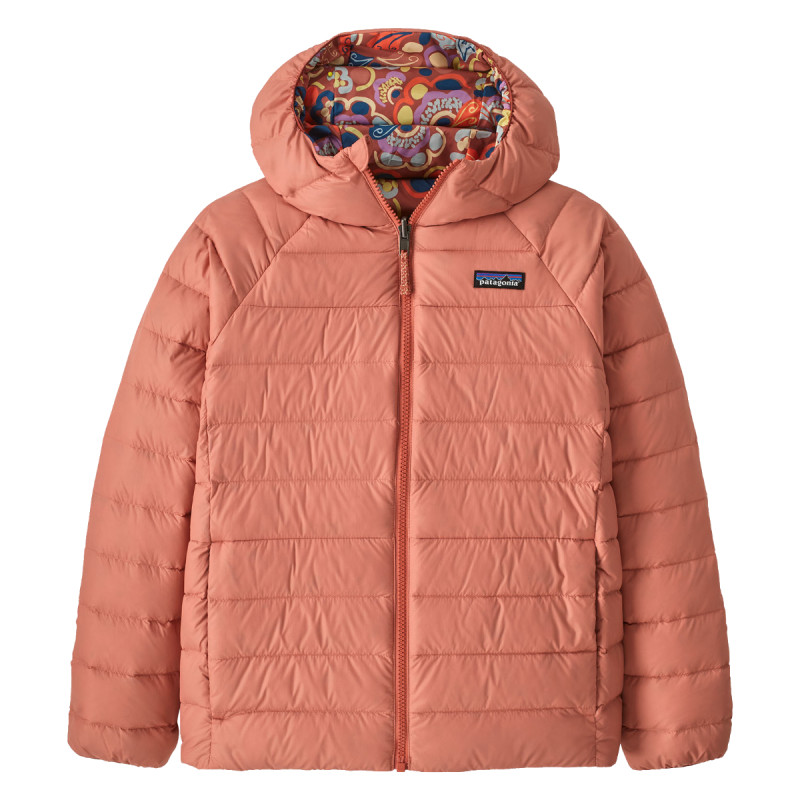 Dievčenská bunda Patagonia REVERSIBLE DOWN SWEATER HOODY  - svetlo ružová