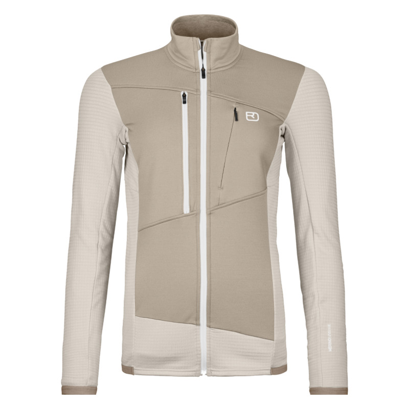 Dámska mikina Ortovox FLEECE GRID JACKET  - béžová