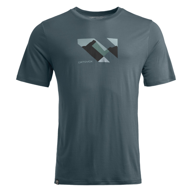 Pánske funkčné tričko Ortovox 140 COOL LANDSCAPE TS  - tmavo šedá