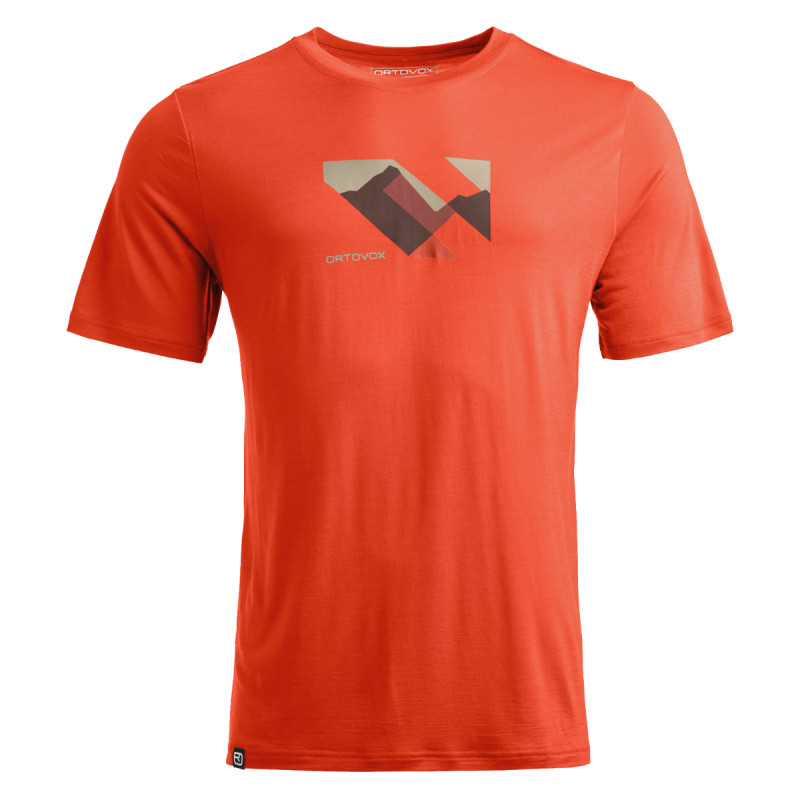Pánske funkčné tričko Ortovox 140 COOL LANDSCAPE TS  - oranžová