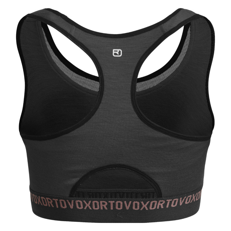 Dámska funkčná podprsenka Ortovox 185 ROCK’N’WOOL SPORT TOP  - čierna
