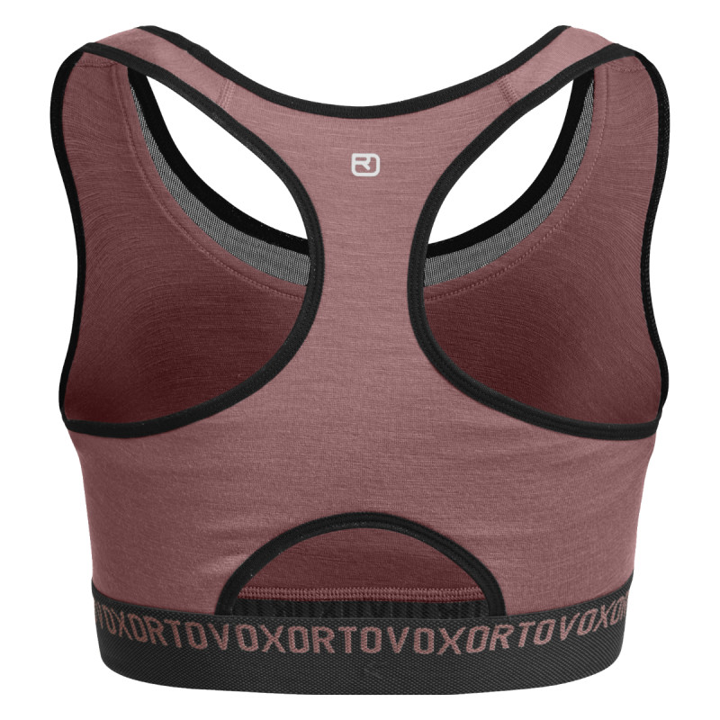 Dámska funkčná podprsenka Ortovox 185 ROCK’N’WOOL SPORT TOP  - vínová