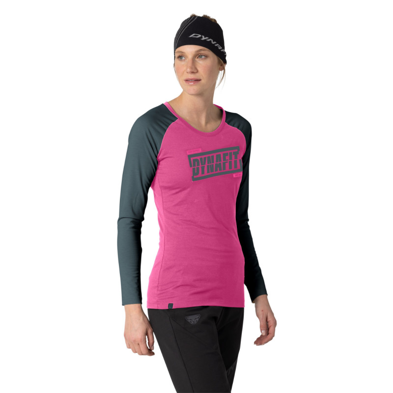 Dámske tričko Dynafit 24/7 LONG SLEEVE SHIRT  - tmavo ružová