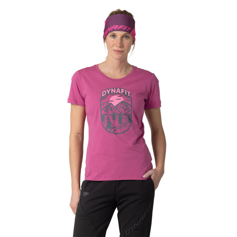 Dámske tričko Dynafit GRAPHIC COTTON T-SHIRT  - tmavo ružová