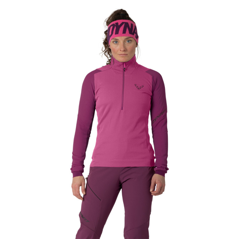 Dámska mikina Dynafit BLACKLIGHT THERMAL 1/2 ZIP  - tmavo ružová