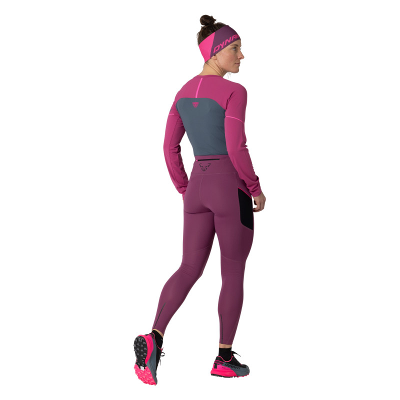 Dámské běžecké legíny Dynafit WARM ULTRA TIGHTS  - tmavě růžová