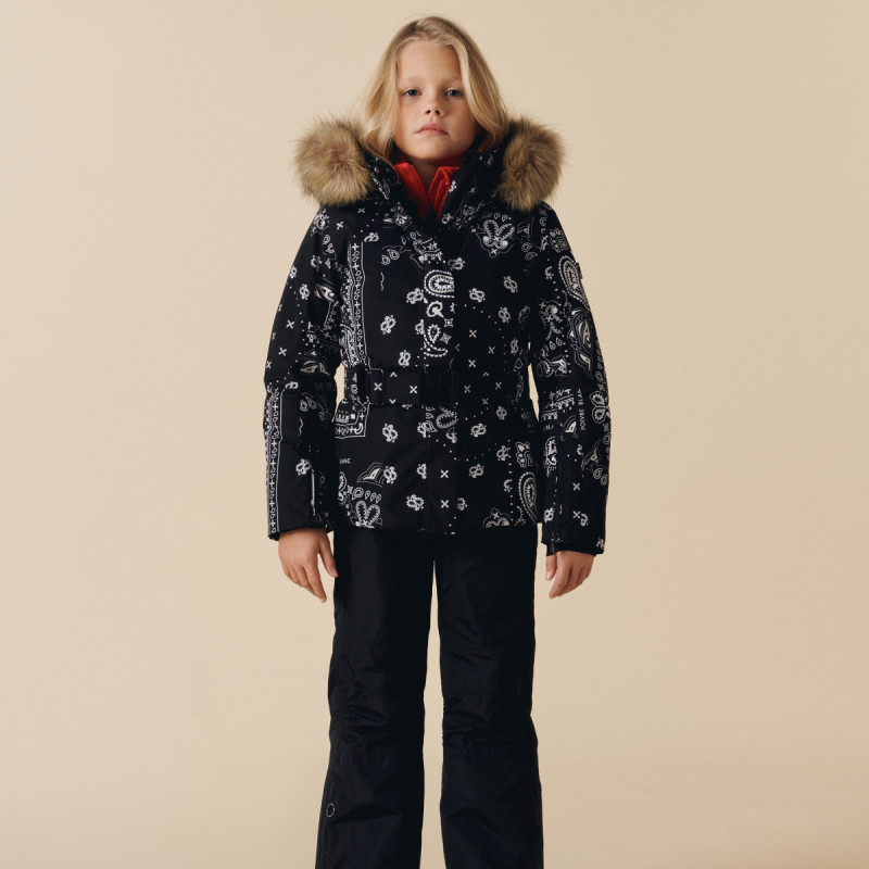 Dívčí lyžařská bunda Poivre Blanc W25-JOANA-JRGL/P SKI PAISLEY  - černá