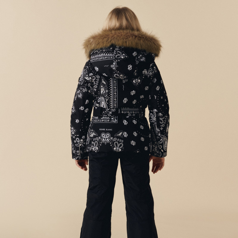 Dívčí lyžařská bunda Poivre Blanc W25-JOANA-JRGL/P SKI PAISLEY  - černá