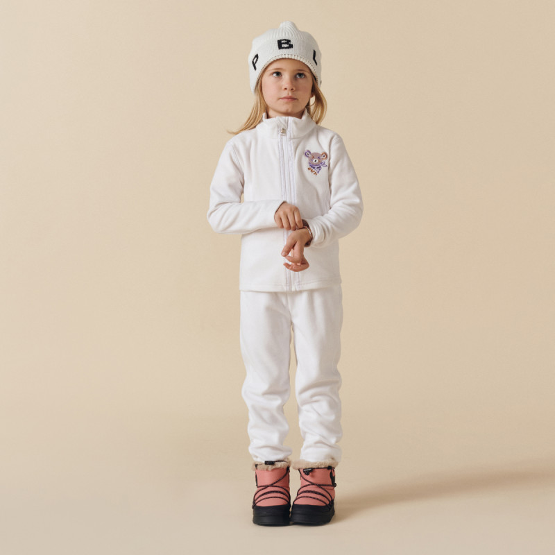 Dívčí mikina Poivre Blanc W25-RUBY-BBGL MICRO FLEECE  - bílá