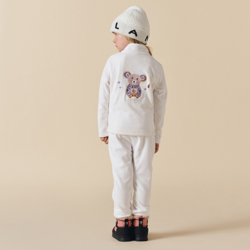 Dívčí mikina Poivre Blanc W25-RUBY-BBGL MICRO FLEECE  - bílá