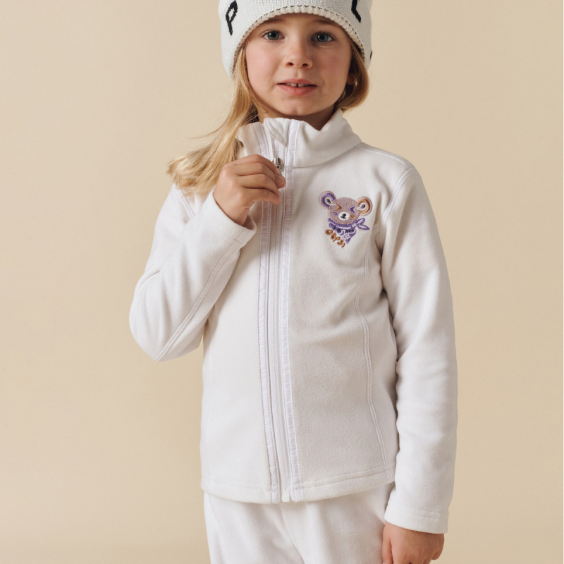 Dívčí mikina Poivre Blanc W25-RUBY-BBGL MICRO FLEECE  - bílá