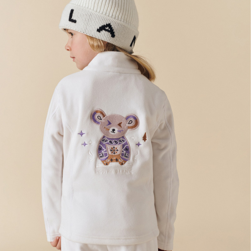 Dívčí mikina Poivre Blanc W25-RUBY-BBGL MICRO FLEECE  - bílá