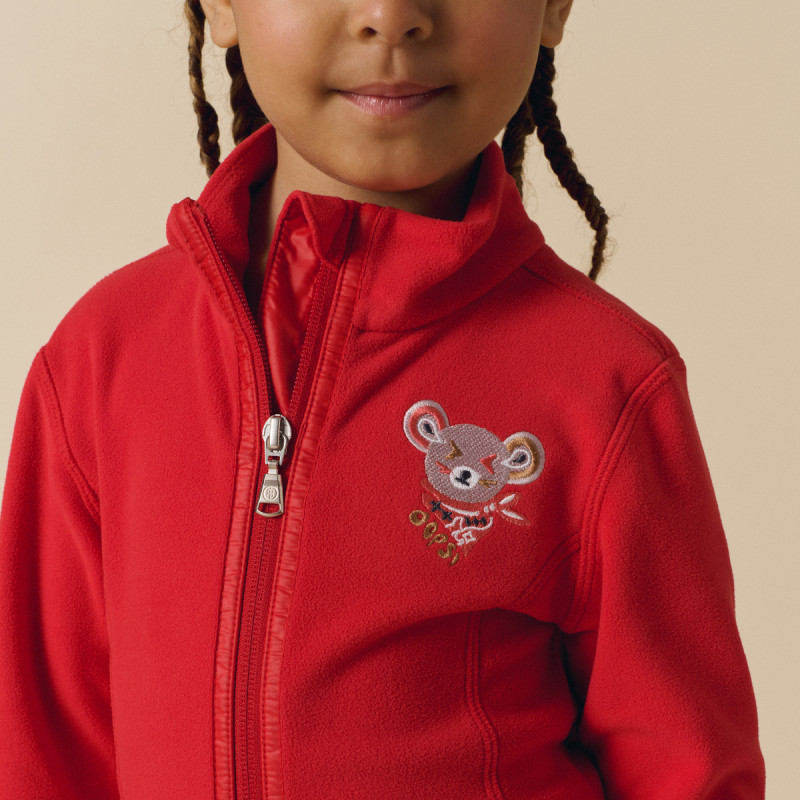 Dievčenská mikina Poivre Blanc W25-RUBY-BBGL MICRO FLEECE  - červená