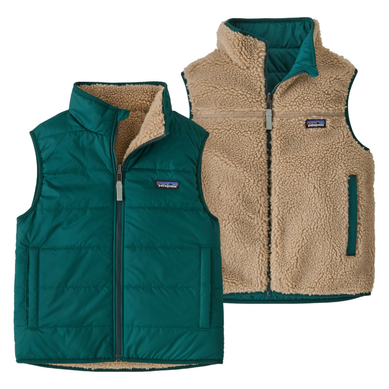 Detská vesta Patagonia REVERSIBLE READY FREDDY  - tmavo zelená