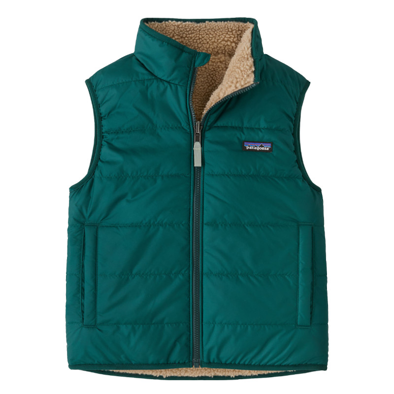 Detská vesta Patagonia REVERSIBLE READY FREDDY  - tmavo zelená